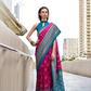 Soft Banarasi Silk Saree with Traditional Ikkat Weaving - LaVante Fashion