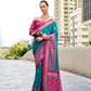 Soft Banarasi Silk Saree with Traditional Ikkat Weaving - LaVante Fashion