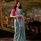 Dolla Silk Embroidered Wedding Saree with Contrast Blouse Design