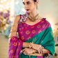 Soft Silk Saree with Traditional Ikkat Border - LaVante Fashion