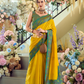 Soft Silk Saree with Traditional Ikkat Border - LaVante Fashion
