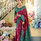 Soft Silk Saree with Traditional Ikkat Border - LaVante Fashion