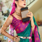 Soft Silk Saree with Traditional Ikkat Border - LaVante Fashion