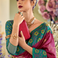 Soft Silk Saree with Traditional Ikkat Border - LaVante Fashion