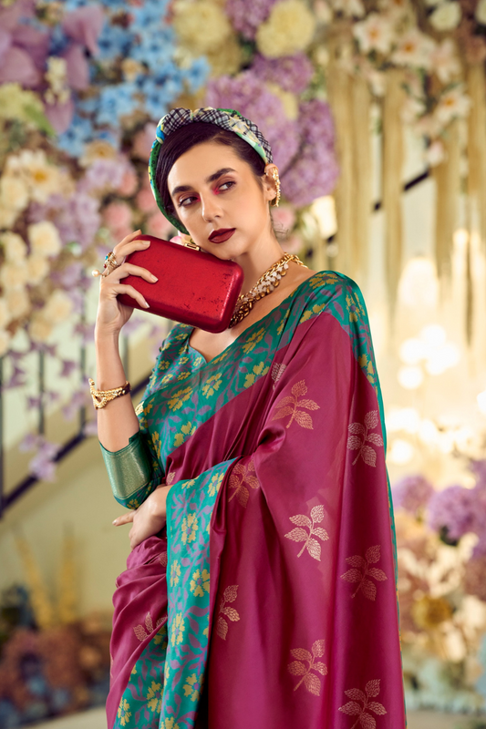 Soft Silk Saree with Traditional Ikkat Border - LaVante Fashion