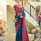 Soft Silk Saree with Traditional Ikkat Border - LaVante Fashion