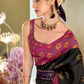 Soft Silk Saree with Traditional Ikkat Border - LaVante Fashion