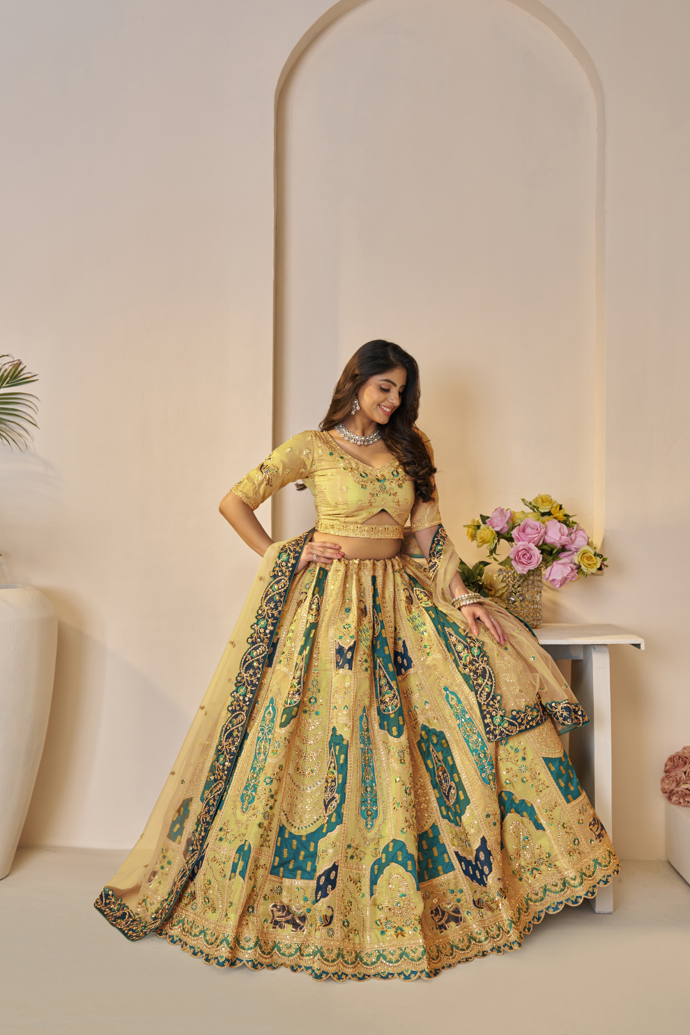 Peacock Embroidered Bridal Lehenga – A Signature Piece from The Rajsi Haathi Collection