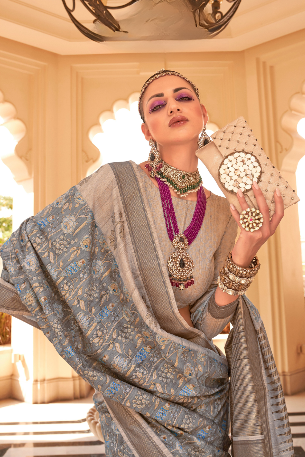 Rich Banarasi Handwoven  khadi Silk Saree with Traditional Weave
