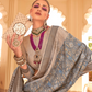 Rich Banarasi Handwoven  khadi Silk Saree with Traditional Weave
