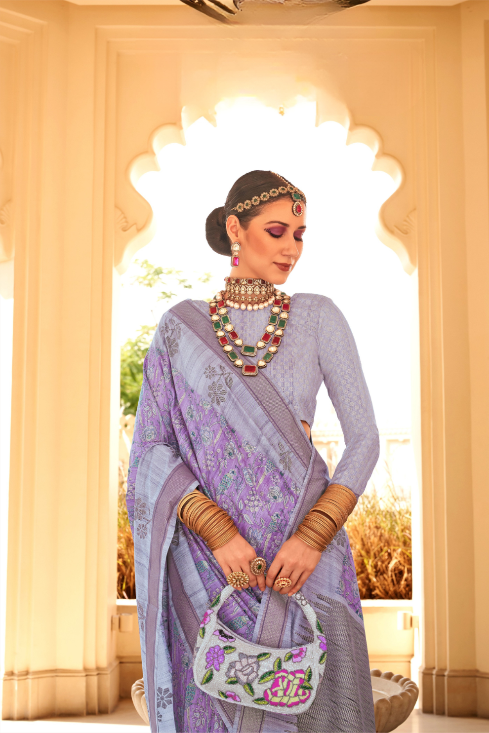 Rich Banarasi Handwoven  khadi Silk Saree with Traditional Weave