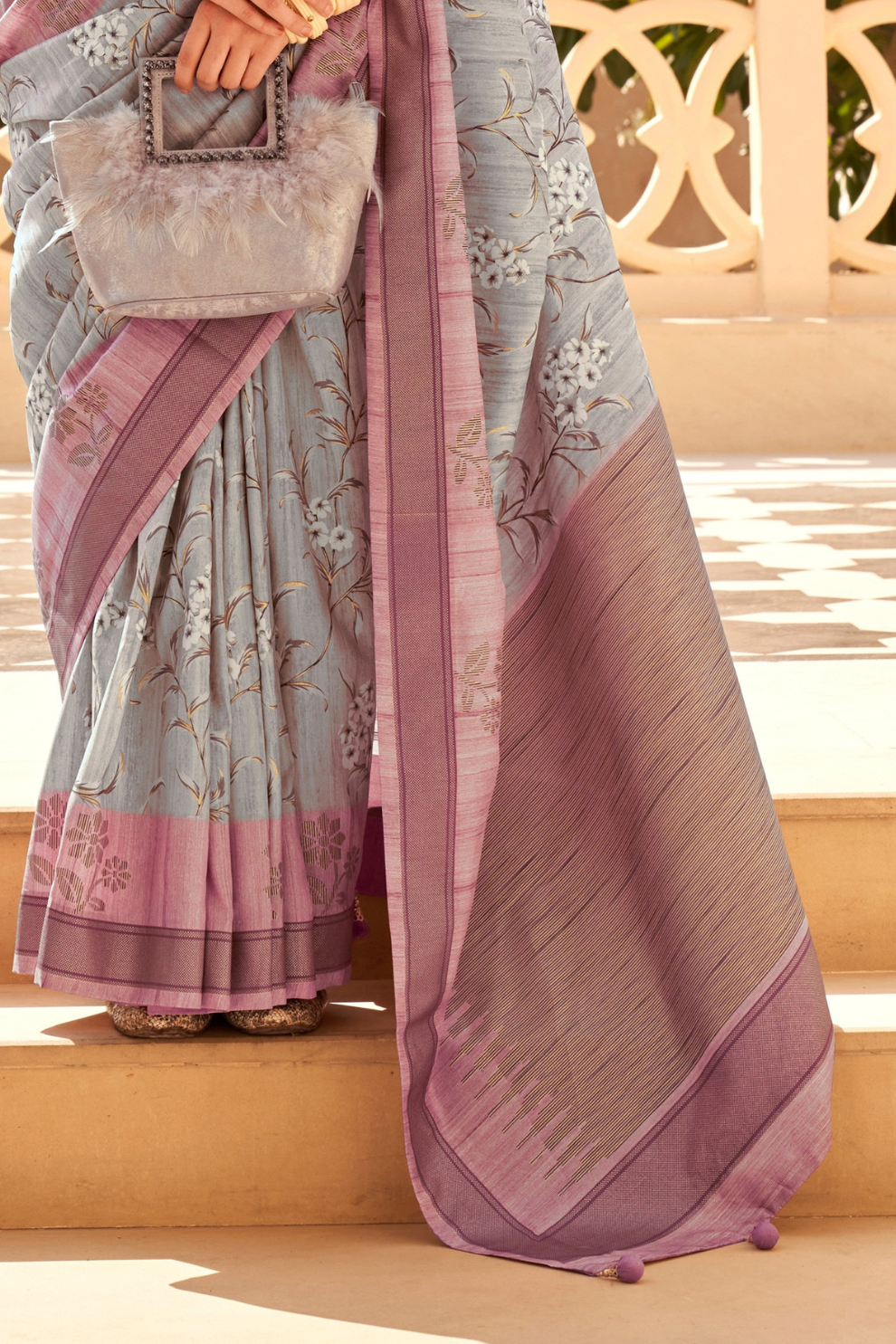 Rich Banarasi Handwoven  khadi Silk Saree with Traditional Weave