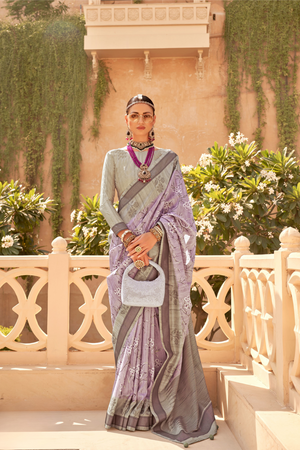 LAVANTE_FASHION_Super_Pv_Raw_Silk_Fabric_Hb_Smart_Bengal_Design_Aqua_Finish_With_Foil_and_Khadi_Print_5 - LaVante Fashion
