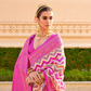 Foil Printed Poly Viscose Silk Saree with Elegant Aqua Finish