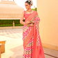 Foil Printed Poly Viscose Silk Saree with Elegant Aqua Finish
