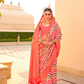 Foil Printed Poly Viscose Silk Saree with Elegant Aqua Finish