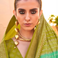 Foil Printed Poly Viscose Silk Saree with Elegant Aqua Finish