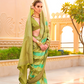 Foil Printed Poly Viscose Silk Saree with Elegant Aqua Finish
