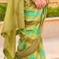 Foil Printed Poly Viscose Silk Saree with Elegant Aqua Finish