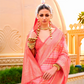 Foil Printed Poly Viscose Silk Saree with Elegant Aqua Finish