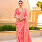 Foil Printed Poly Viscose Silk Saree with Elegant Aqua Finish