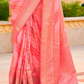Foil Printed Poly Viscose Silk Saree with Elegant Aqua Finish