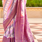 Foil Printed Poly Viscose Silk Saree with Elegant Aqua Finish