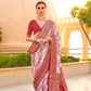 Foil Printed Poly Viscose Silk Saree with Elegant Aqua Finish