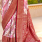 Foil Printed Poly Viscose Silk Saree with Elegant Aqua Finish
