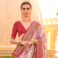 Foil Printed Poly Viscose Silk Saree with Elegant Aqua Finish