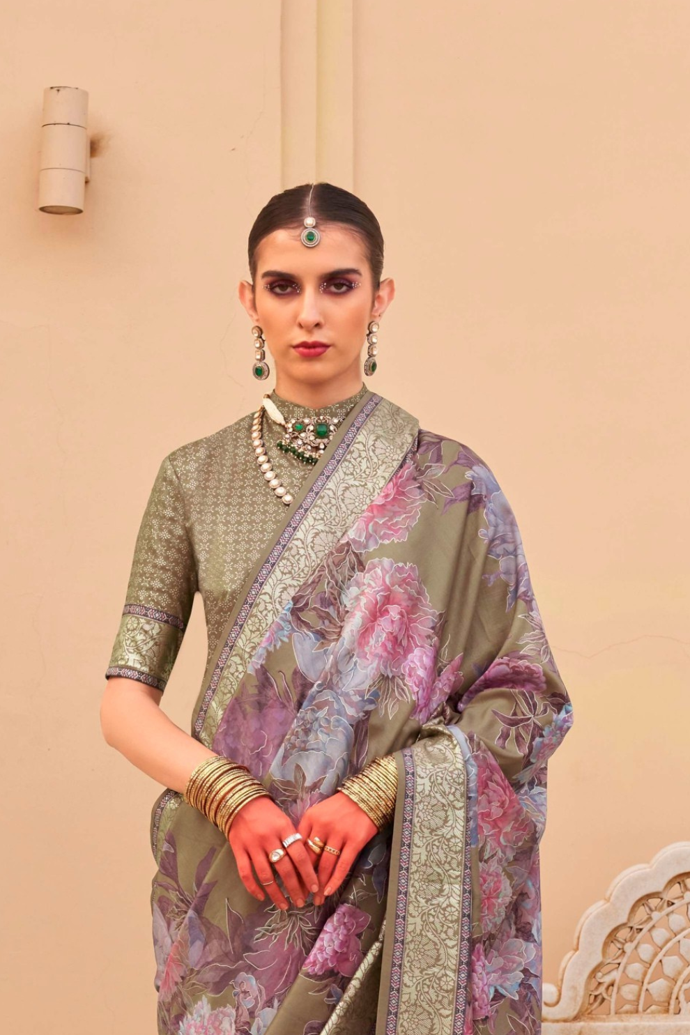 Elegant Digital Printed Art Silk Saree for Festive Occasions
