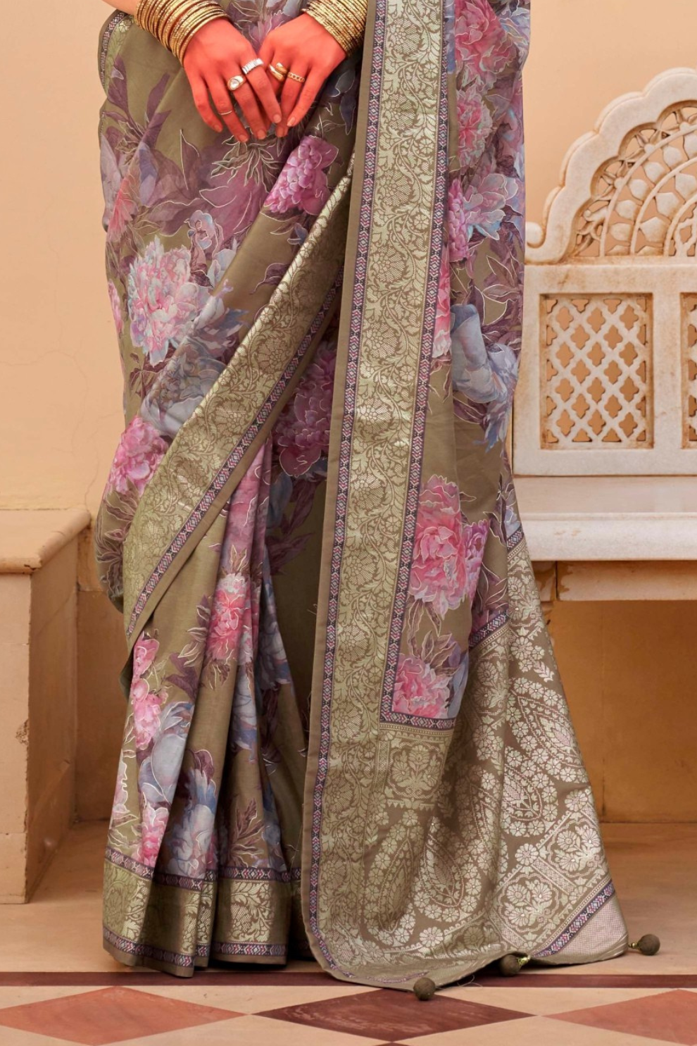 Elegant Digital Printed Art Silk Saree for Festive Occasions