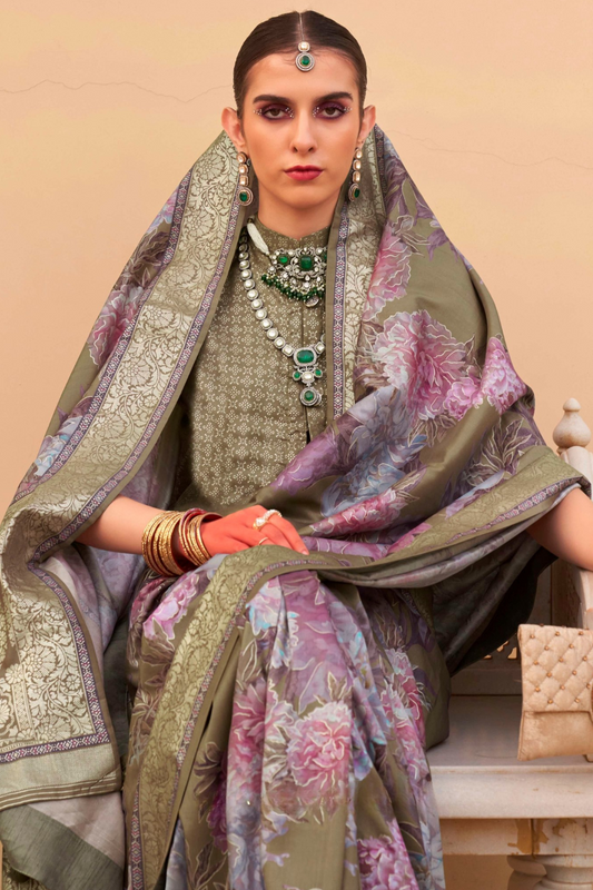 Elegant Digital Printed Art Silk Saree for Festive Occasions