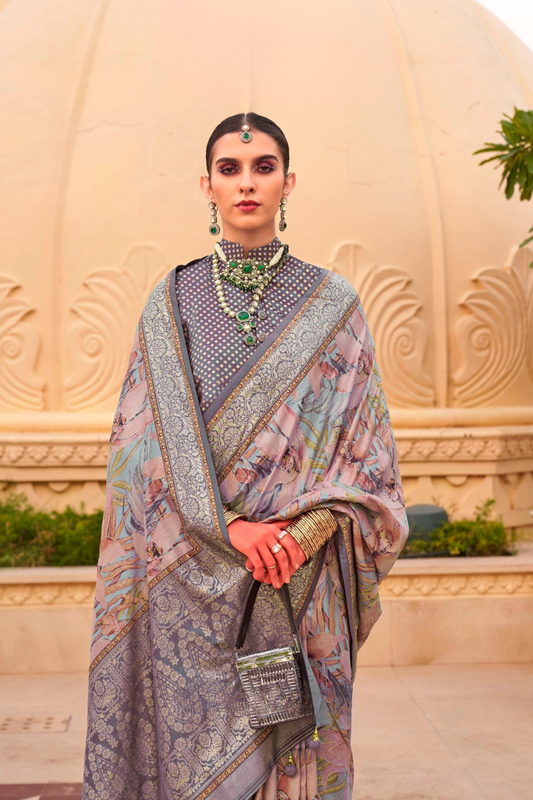 Elegant Digital Printed Art Silk Saree for Festive Occasions