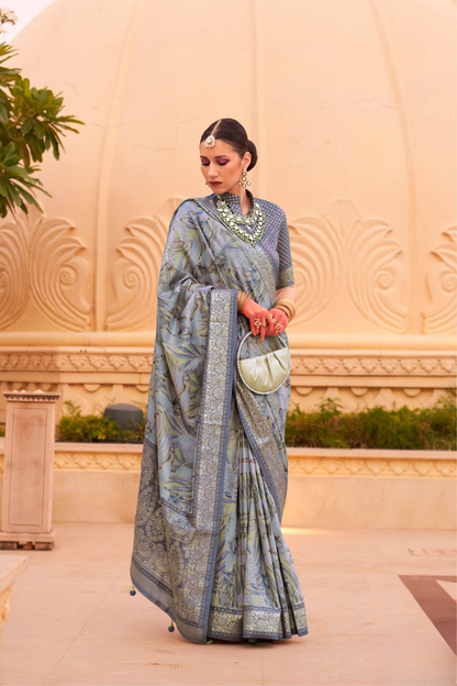 Elegant Digital Printed Art Silk Saree for Festive Occasions