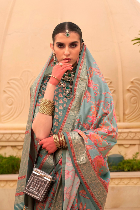 Elegant Digital Printed Art Silk Saree for Festive Occasions