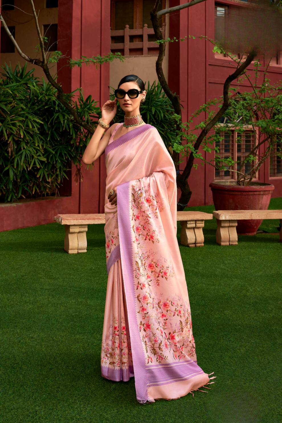 Super Tussar Silk Saree with Excellent Digital Floral Print