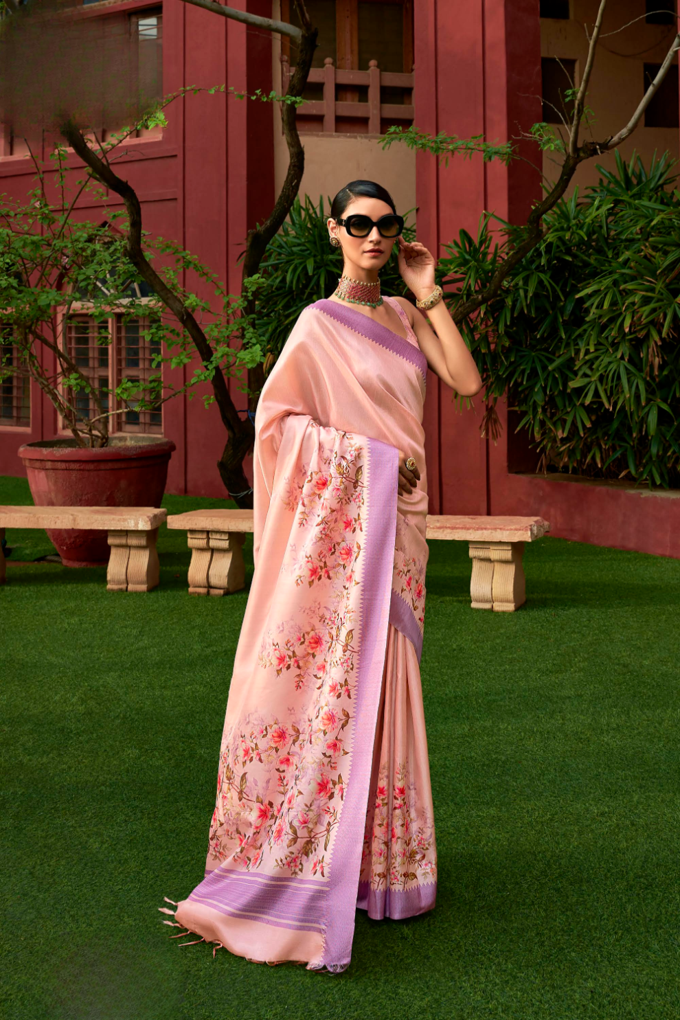 Super Tussar Silk Saree with Excellent Digital Floral Print
