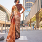 Stylish Swiss Satin Saree with Premium Digital Artwork Prints