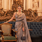 Woven Tussar Silk Saree with Elegant Sequins Work