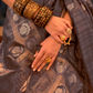 Woven Tussar Silk Saree with Elegant Sequins Work