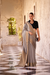 Elegant Tissue Linen Drape with Rich Velvet Contrast Blouse - LaVante Fashion