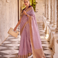 Elegant Tissue Linen Drape with Rich Velvet Contrast Blouse - LaVante Fashion