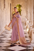 Elegant Tissue Linen Drape with Rich Velvet Contrast Blouse - LaVante Fashion