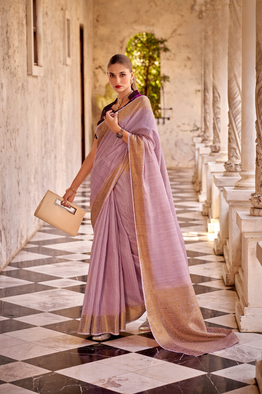 Elegant Tissue Linen Drape with Rich Velvet Contrast Blouse - LaVante Fashion