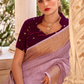 Elegant Tissue Linen Drape with Rich Velvet Contrast Blouse - LaVante Fashion
