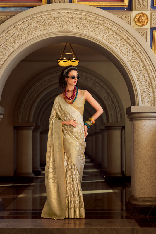 Tissue Silk Saree with Subtle Sheen and Elegant Drape