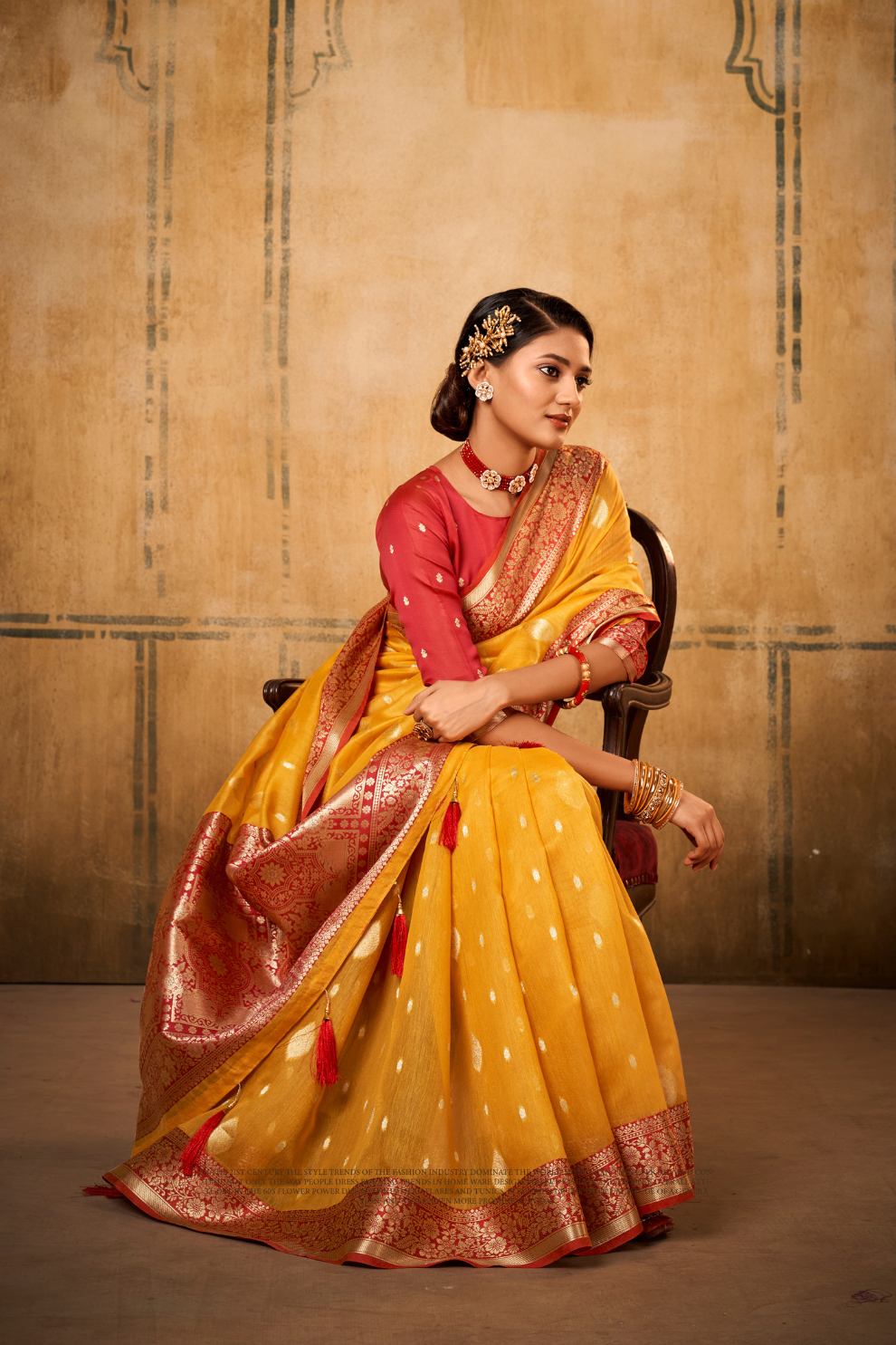 Tissue Silk Saree with Striking Contrast Border