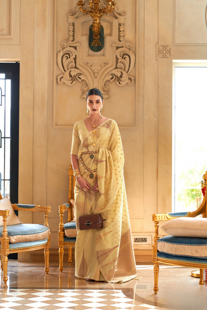 Handwoven Tissue Silk Saree with Elegant Weaving Work