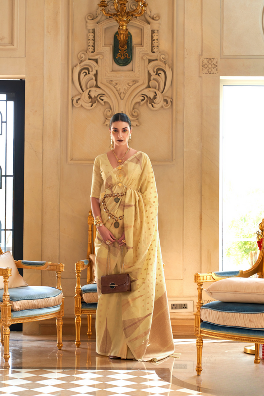 Handwoven Tissue Silk Saree with Elegant Weaving Work